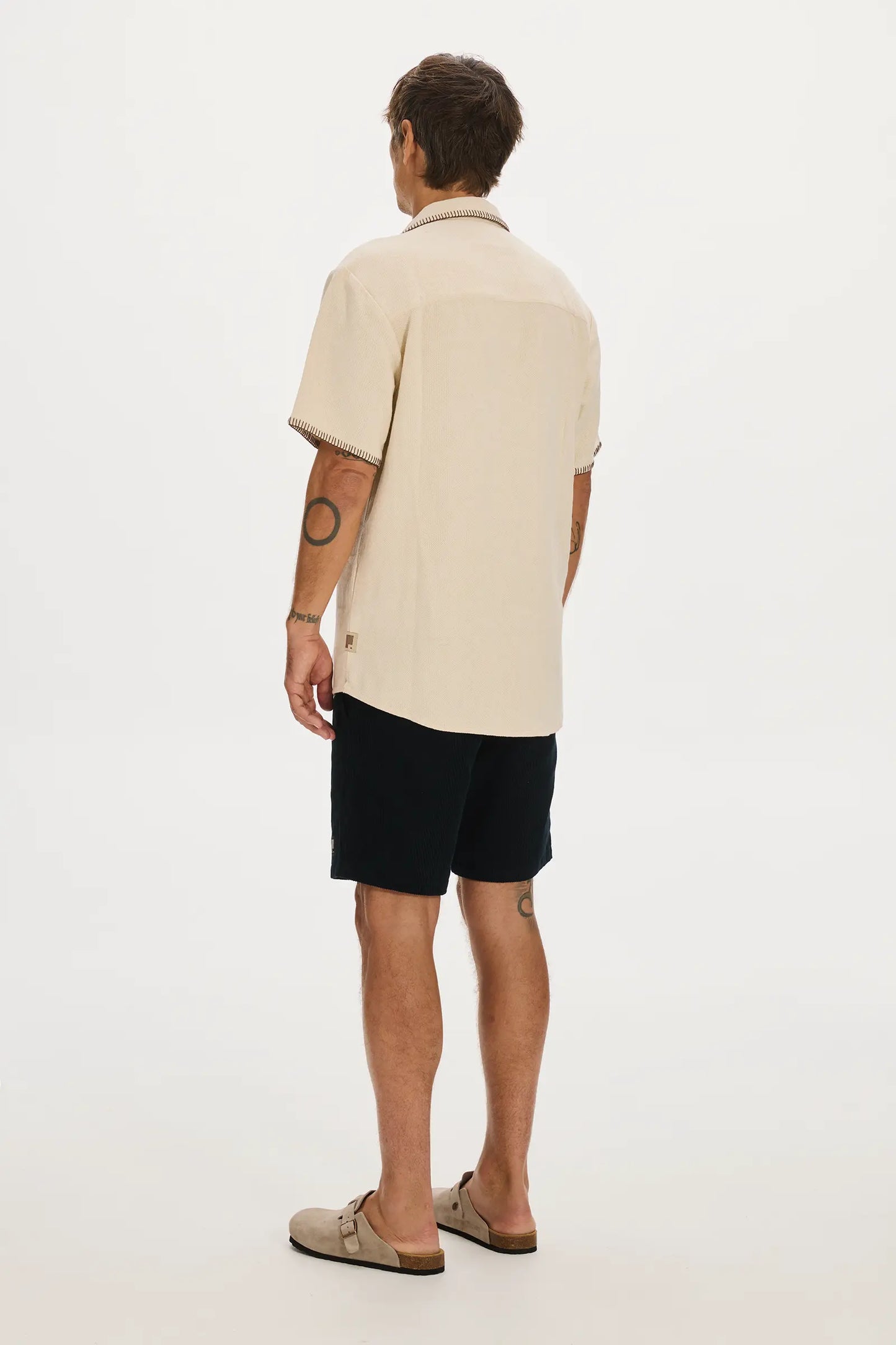Blanket Stitch Shirt Cream