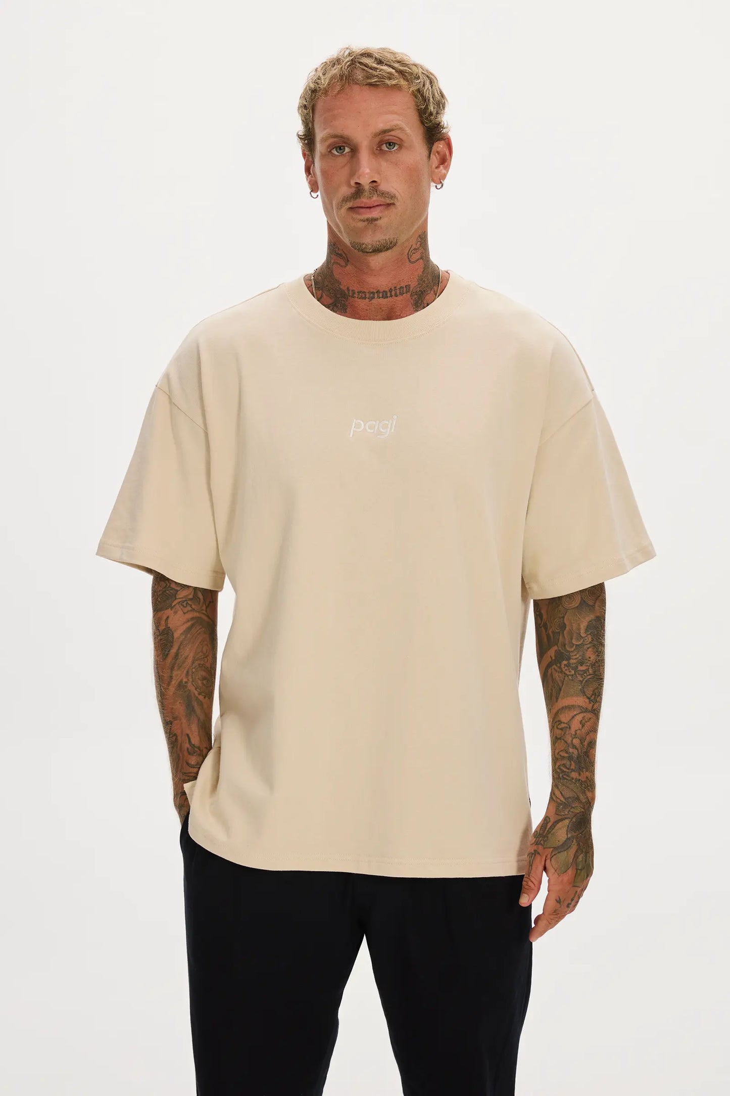 Heavy Oversized Pagi Tee Beige